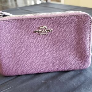 Coach double zipper wristlet
